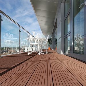 Modern Apartment Balcony with Wooden Decking