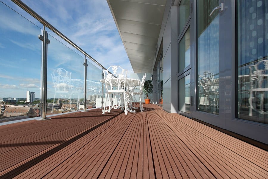 Modern Apartment Balcony with Wooden Decking